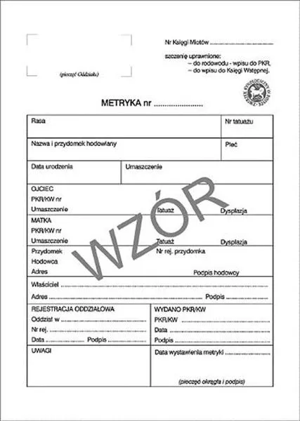 Proces wyrobienia metryki